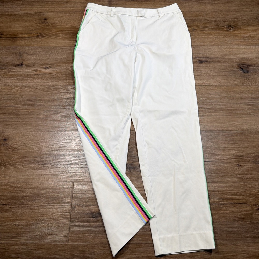 G/FORE Women's 6 Side Stripe Luxe Twill Trouser golf Pants Snow Green Pink Blue